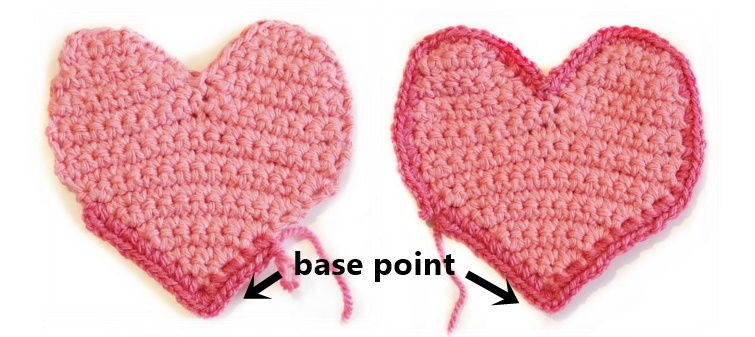 Heart Mug Coaster Woolshie Crochet Pattern explanation of the border
