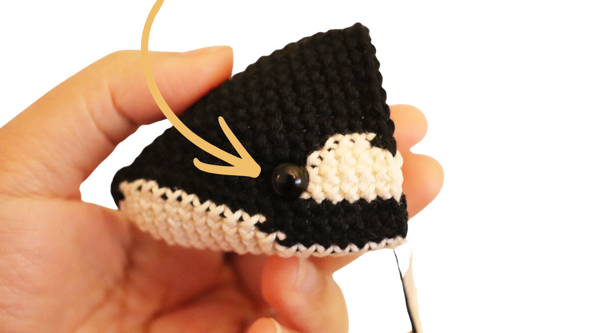 Handmade crochet orca from Woolshie pattern