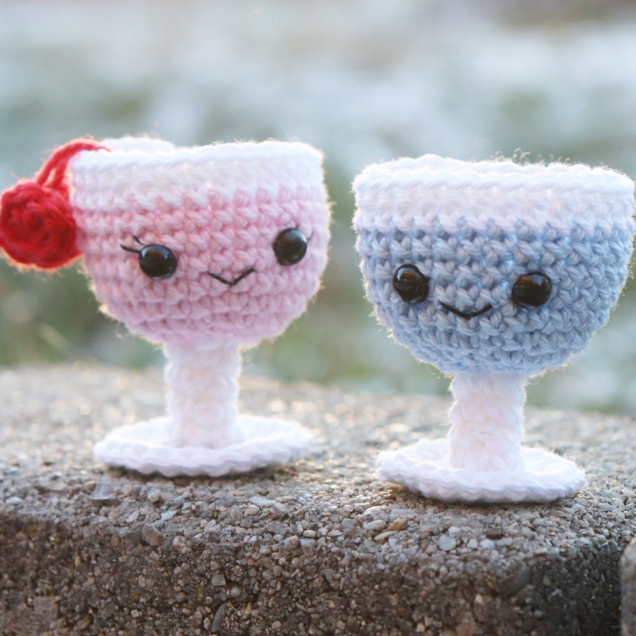 Mini wine glass crochet pattern 2 full woolshie