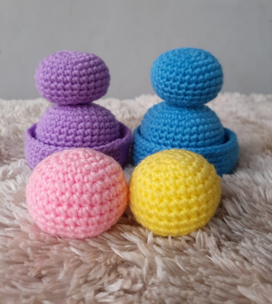 sort and balance crochet colorful set
