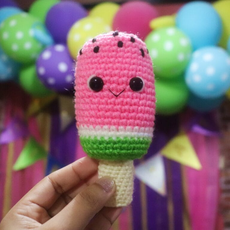 Watermelon fruity Ice Pops Crochet Pattern by Woolshie