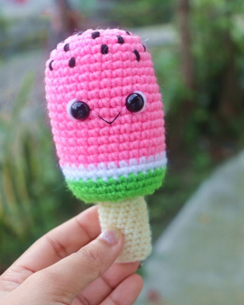 Watermelon fruity Ice Pops Crochet Pattern by Woolshie