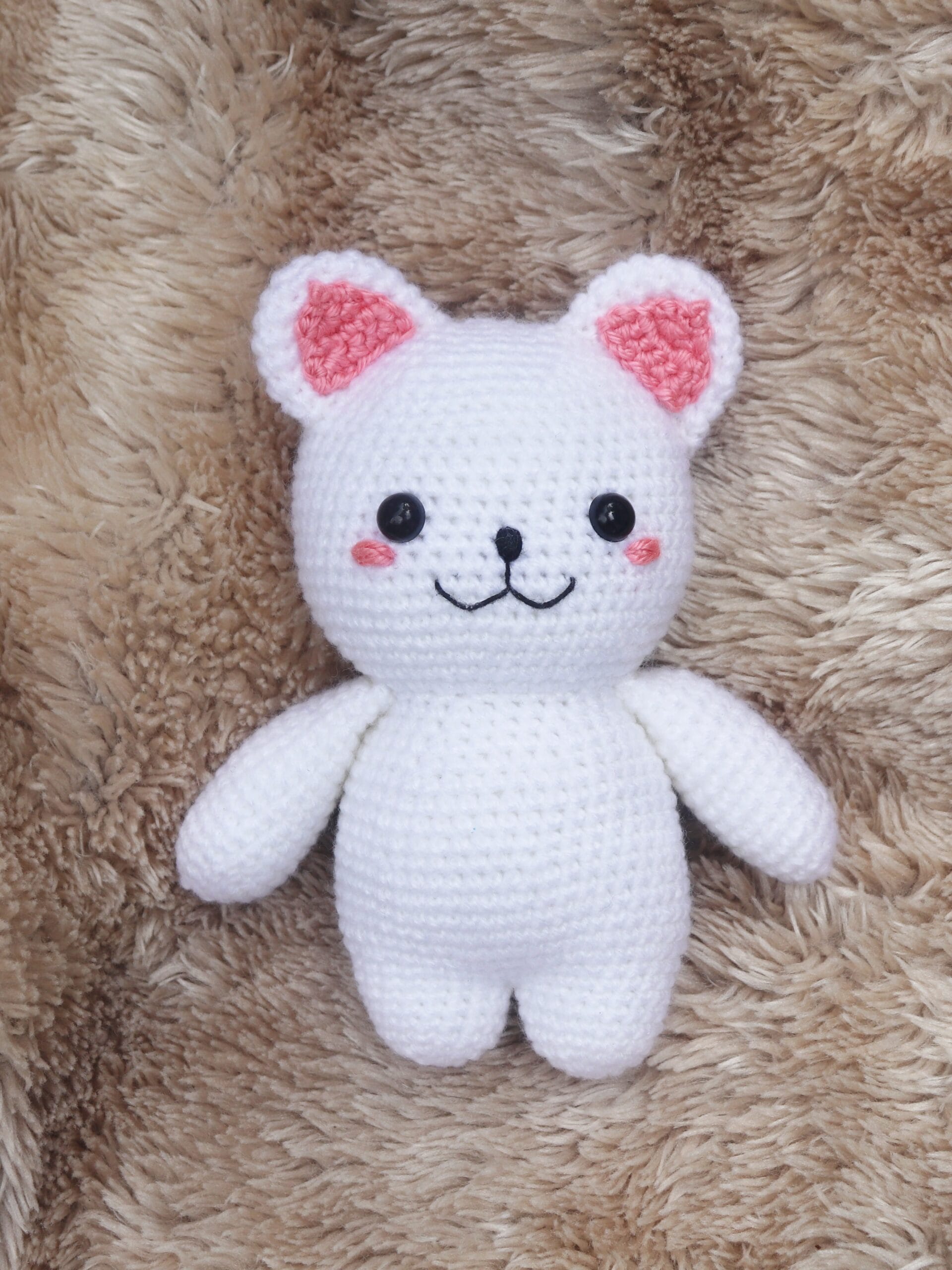 crochet creamy white bear