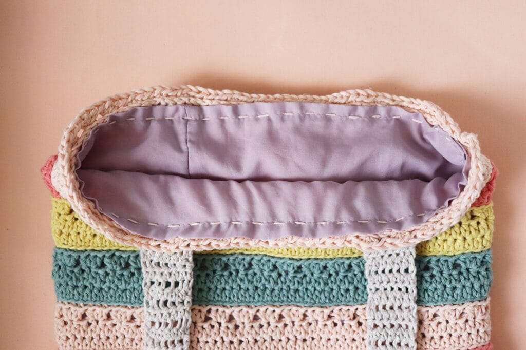 samarah beach bag crochet lining