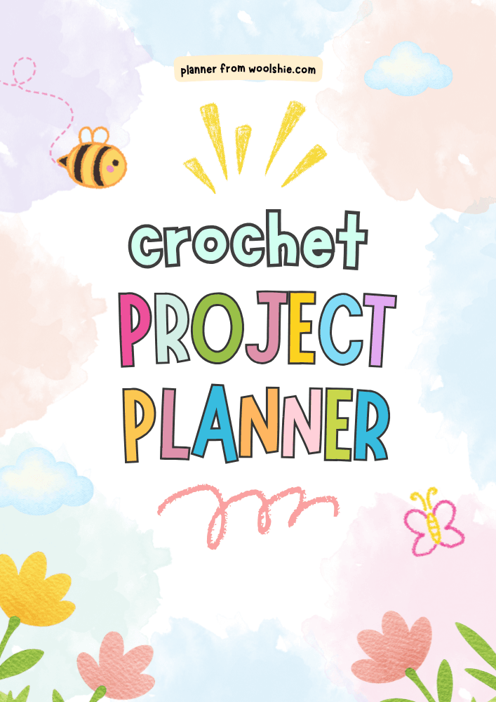 this is the cover page of Crochet Project Planner by Angie Woolshie
