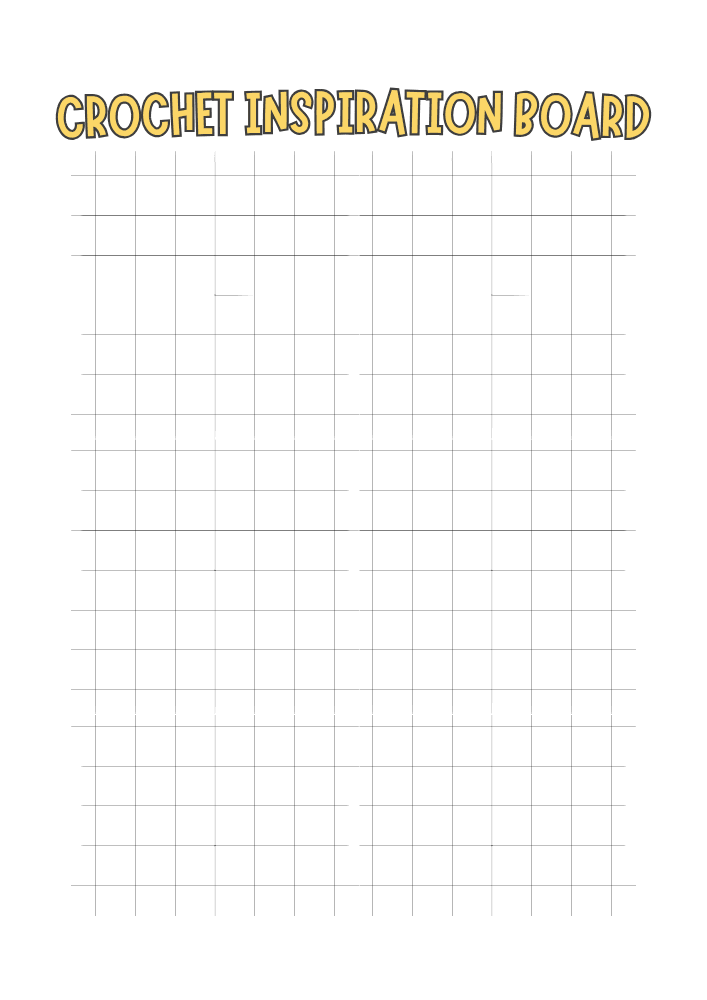 crochet inspiration board where crocheters can paste their ideas when brainstorming for crochet project