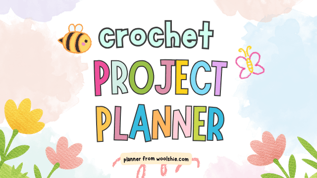 this is the cover page of Crochet Project Planner by Angie Woolshie